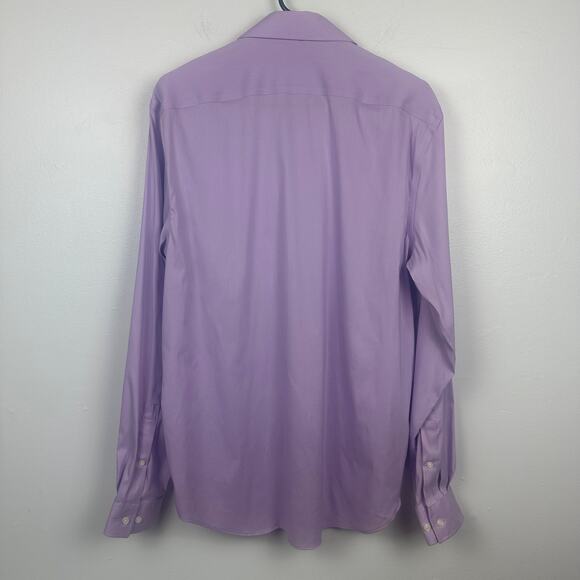 Michael Kors Mens Slim Long Sleeve Button-Up Light Purple Shirt Large 16 1/2 - Picture 2 of 10